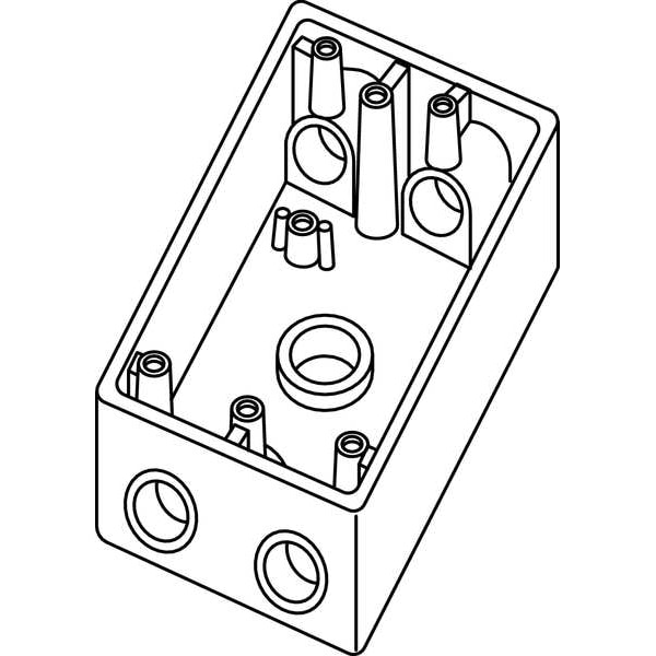 Bell Outdoor Weatherproof Electrical Box, 18.3 cu in, FSCC Box Type, 1 Gang, Aluminum, Rectangular Shape - 5322-0