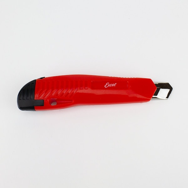 Excel Blades Heavy Duty Plastic Retractable Box Cutter, 18MM Snap Knife, Red 6pk. - 16850