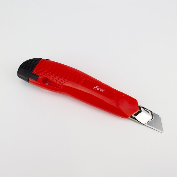 Excel Blades Heavy Duty Plastic Retractable Box Cutter, 18MM Snap Knife, Red 6pk. - 16850