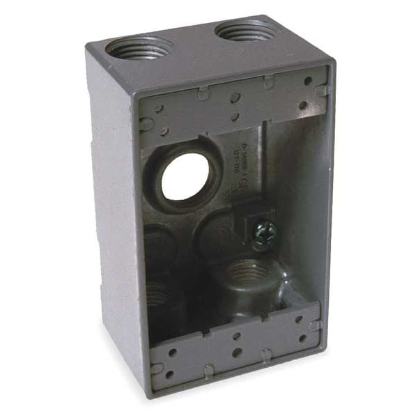 Bell Outdoor Weatherproof Electrical Box, 18.3 cu in, Single Gang Box Type, 1 Gang, Aluminum, Rectangular Shape - 5331-0
