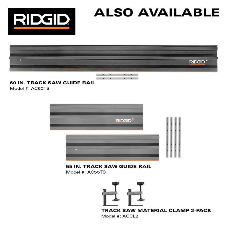 RIDGID 18V (2) Baterías de 4.0 Ah y Kit de Cargador con Sierra de Riel Inalámbrica Brushless de 6-1/2 pulgadas - AC93044SBN-R48630B