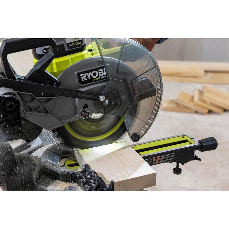 RYOBI ONE+ HP Sierra ingleteadora compuesta deslizante inalámbrica sin escobillas de 10 pulgadas de 18V (Herramienta solamente) - PBLMS01B