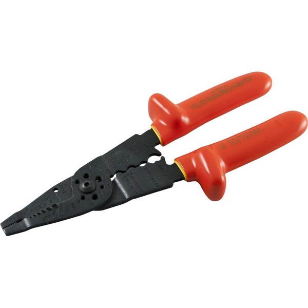 Gray Tools Electrical 5 In 1 Pliers, 9-1/2"L, Stripper, Crimper & Bolt Cutter, 1000V - B121-I