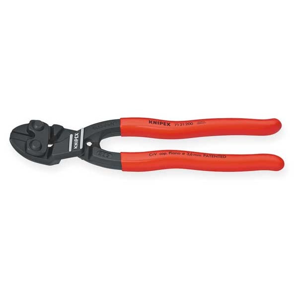 Knipex Mini Bolt Cutter, Steel, 8 In. L - 71 21 200 SBA