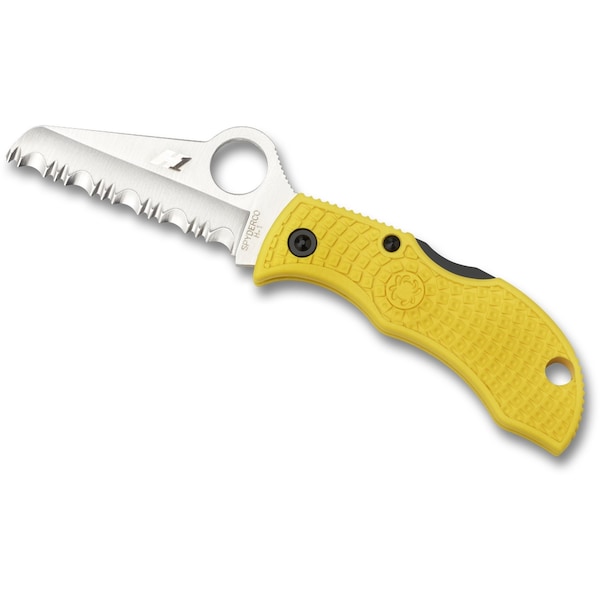 Spyderco 2024 Spyderco Manbug Salt Lightweight Yellow H1 Serrated - SPY-MYLS