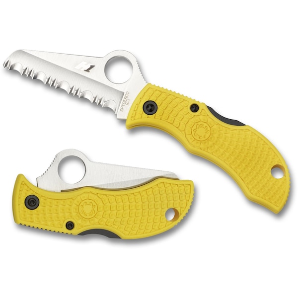 Spyderco 2024 Spyderco Manbug Salt Lightweight Yellow H1 Serrated - SPY-MYLS