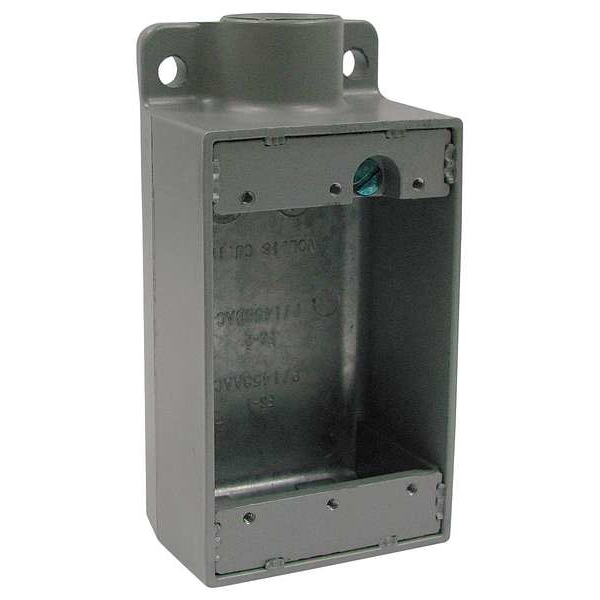 Killark Weatherproof Electrical Box, 18 cu in, FS Box Type, 1 Gang, Aluminum - FS-2