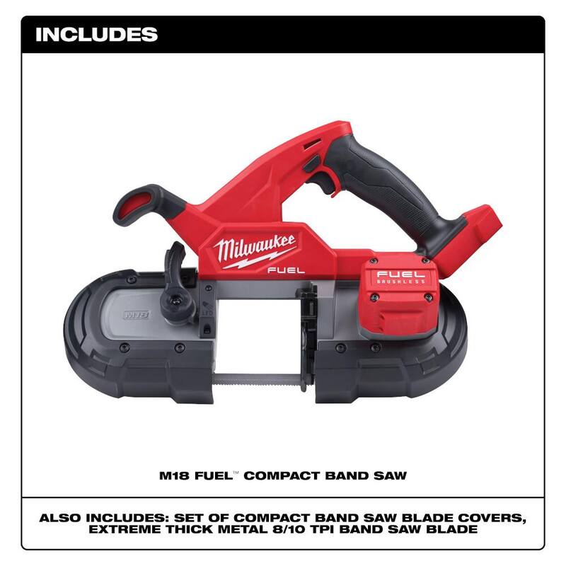 Sierra de cinta compacta sin escobillas inalámbrica Milwaukee M18 FUEL 18V de iones de litio con martillo rotativo SDS Plus de 1 pulgada - 2829-20-2613-20.