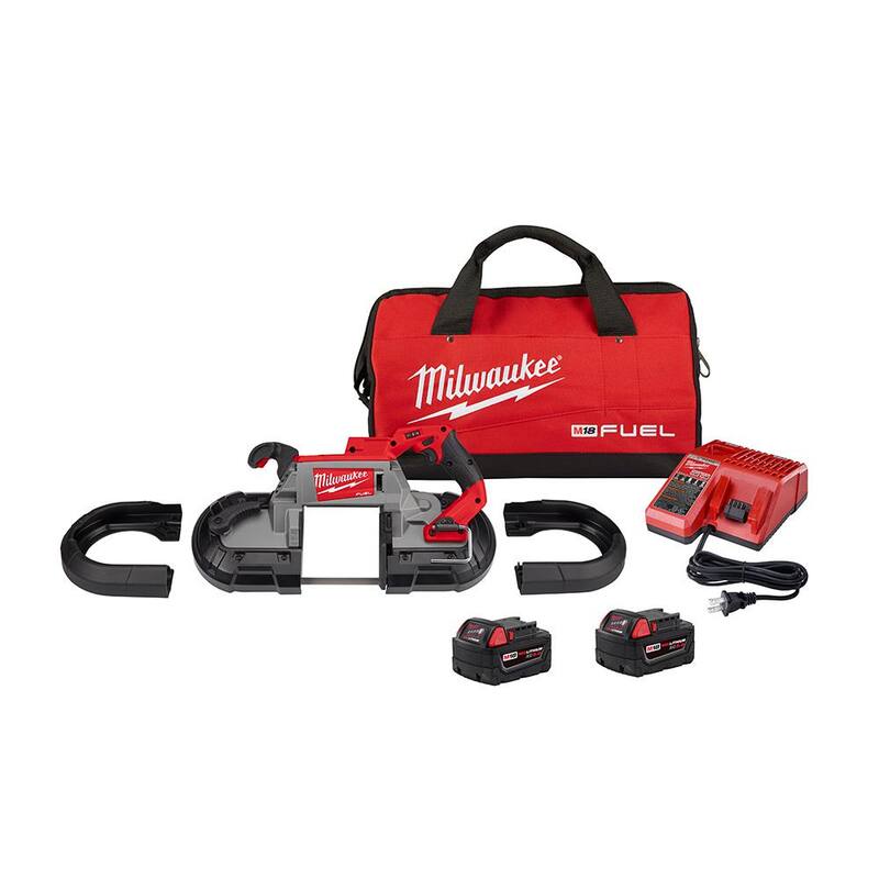 Sierra de banda inalámbrica de corte profundo Milwaukee M18 FUEL 18V de iones de litio sin escobillas con doble gatillo con Kit de dos baterías de 5.0 Ah - 2729S-22.