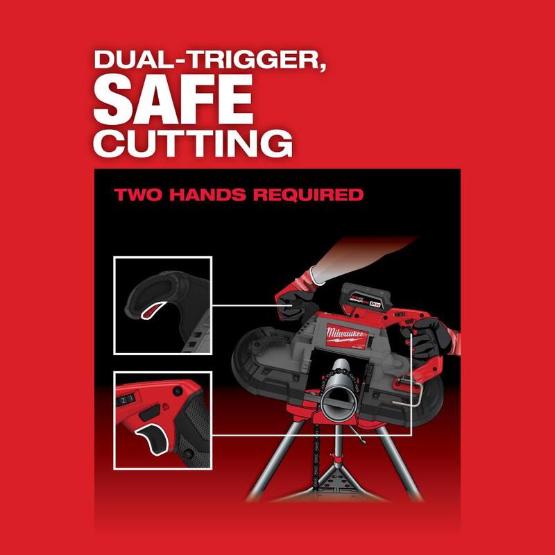 Sierra de banda inalámbrica de corte profundo Milwaukee M18 FUEL 18V de iones de litio sin escobillas con doble gatillo con Kit de dos baterías de 5.0 Ah - 2729S-22.