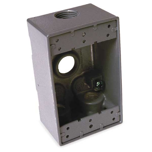 Bell Outdoor Weatherproof Electrical Box, 16.5 cu in, Outlet Box Type, 1 Gang, Aluminum, Rectangular Shape - 5330-0