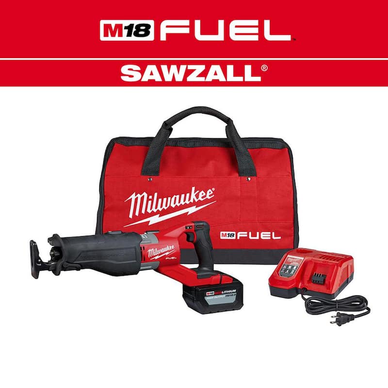 Milwaukee M18 FUEL 18V Sierra Recíproca Inalámbrica Super SAWZALL orbital de iones de litio sin escobillas con kit de sierra recíproca y (1) batería de 12.0 Ah - 2722-21HD