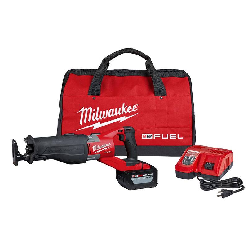 Milwaukee M18 FUEL 18V Sierra Recíproca Inalámbrica Super SAWZALL orbital de iones de litio sin escobillas con kit de sierra recíproca y (1) batería de 12.0 Ah - 2722-21HD
