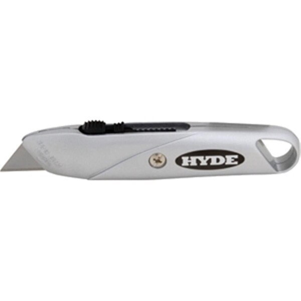 Hyde Mfg 42075 Silver Top Slide Utilty Knife Diecast Zinc Alloy Construction - 15618