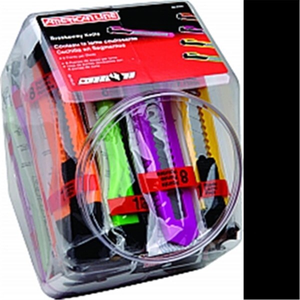 American Safety Razor 660456 9 mm Neon Breakaway Knife Bucket 25PK - 024500664562