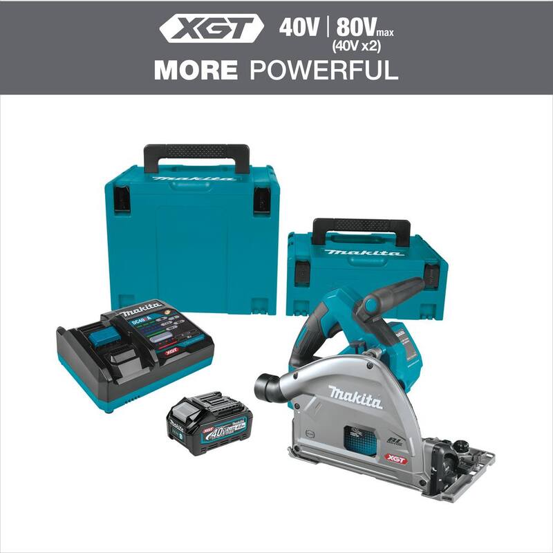 Sierra circular sumergible inalámbrica sin escobillas de 6-1/2 pulgadas con batería de iones de litio Makita 40V máx XGT, kit capaz de AWS (4.0 Ah) - GPS01M1J