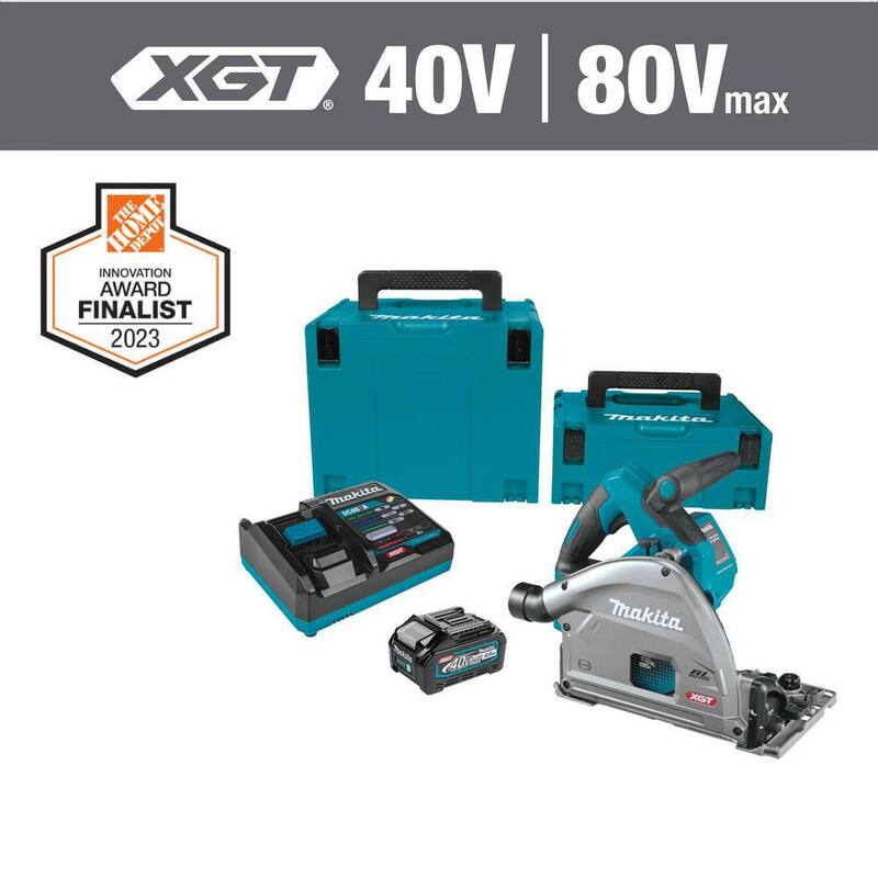 Sierra circular sumergible inalámbrica sin escobillas de 6-1/2 pulgadas con batería de iones de litio Makita 40V máx XGT, kit capaz de AWS (4.0 Ah) - GPS01M1J