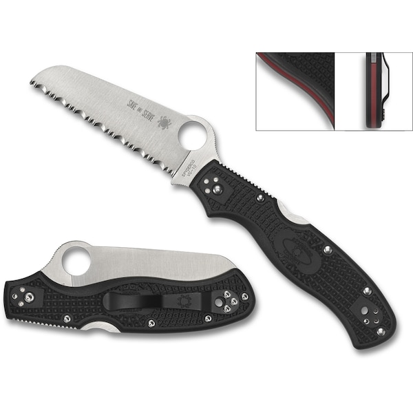Spyderco Spyderco Reveal 8 Rescue 3 Wildland Firefighter Foundation, Lightweight Blk, 93Mm/Flat Ground S - SPY-C14FSBKRD3