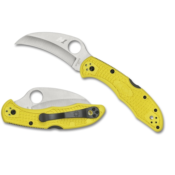 Spyderco 2024 Spyderco Tasman Salt 2 Lightweight Yellow H1 Plain - SPY-C106PYL2