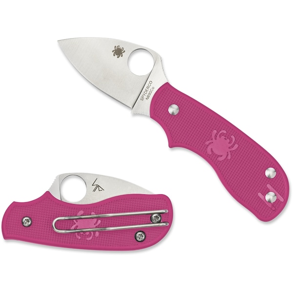 Spyderco 2024 Spyderco Squeak Heals Lightweight Pink Slip Joint Plain - SPY-C154PPN