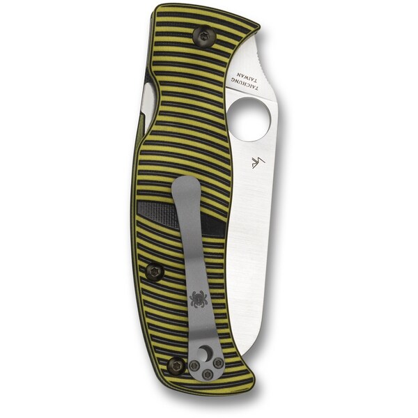 Spyderco 2024 Spyderco Caribbean G-10 Yellow/Black Lc200N/Sheepfoot Plain - SPY-C217GPSF