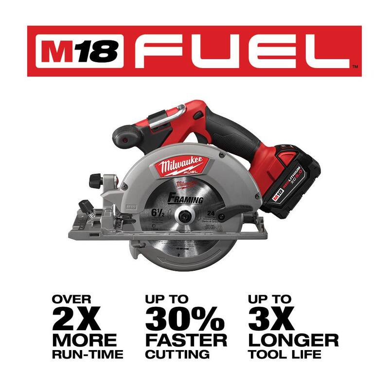 Sierra circular inalámbrica sin escobillas Milwaukee M18 FUEL de 18V de 6-1/2 pulgadas de iones de litio (herramienta solamente) - 2730-20