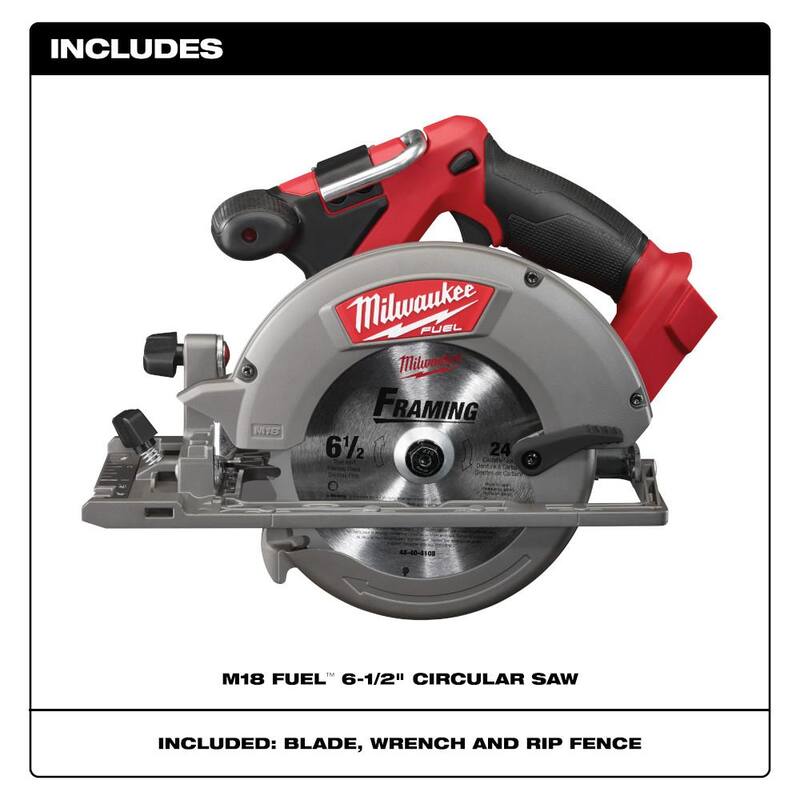 Sierra circular inalámbrica sin escobillas Milwaukee M18 FUEL de 18V de 6-1/2 pulgadas de iones de litio (herramienta solamente) - 2730-20