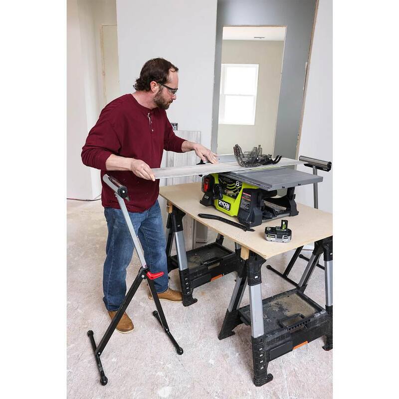 RYOBI ONE+ HP 18V Sierra de mesa portátil compacta inalámbrica sin escobillas de 8-1/4 pulgadas y sierra ingleteadora en kit con (2) baterías y cargador - PBLTS01K-PBT01B