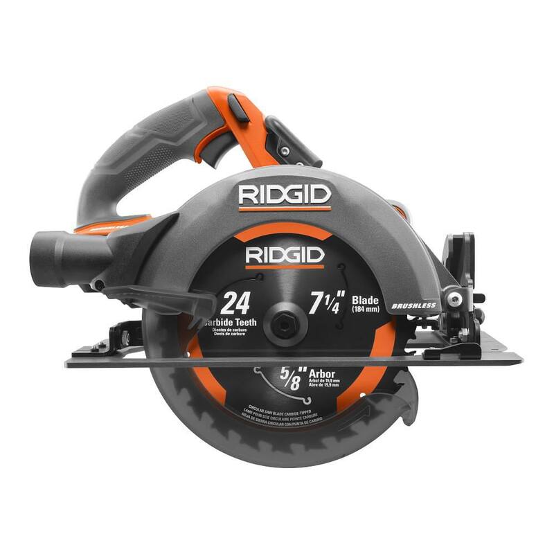 Sierra circular inalámbrica RIDGID 18V Brushless de 7-1/4 pulgadas con batería de salida máxima MAX de 4.0 Ah y cargador - R8657KN.