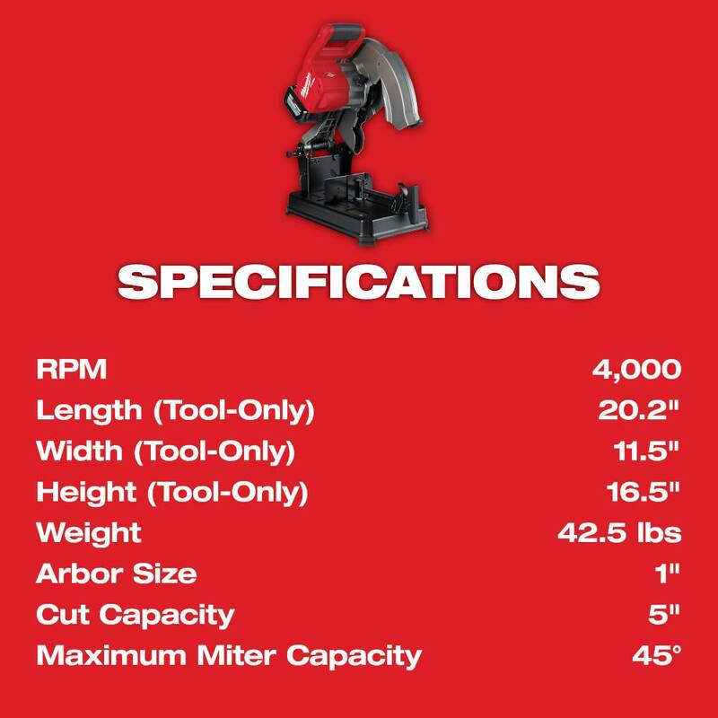 Milwaukee M18 FUEL 18-Volt Lithium-Ion Brushless Cordless 14 in. Sierra de corte abrasivo sin cable (herramienta solamente) - 2990-20