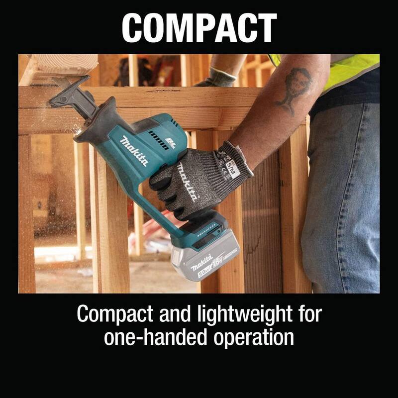 Sierra reciproca compacta inalámbrica sin escobillas de litio de 18V LXT de Makita (herramienta solamente) - XRJ08Z
