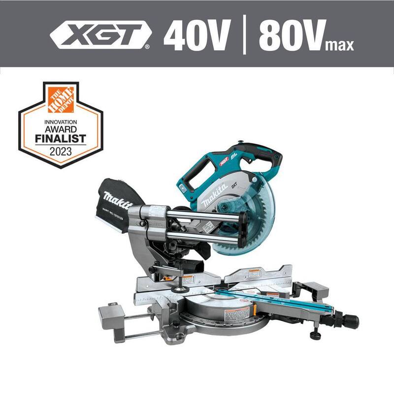 Sierra ingleteadora compuesta deslizante de doble bisel sin escobillas inalámbrica Makita 40V Max XGT de 8-1/2 pulgadas, Capaz de AWS (Herramienta Solo) - GSL02Z