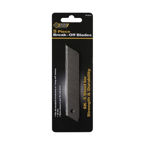 Steel Grip 18 mm Steel Straight Edged Replacement Snap Blades; Silver - Pack of 5 - 2796092