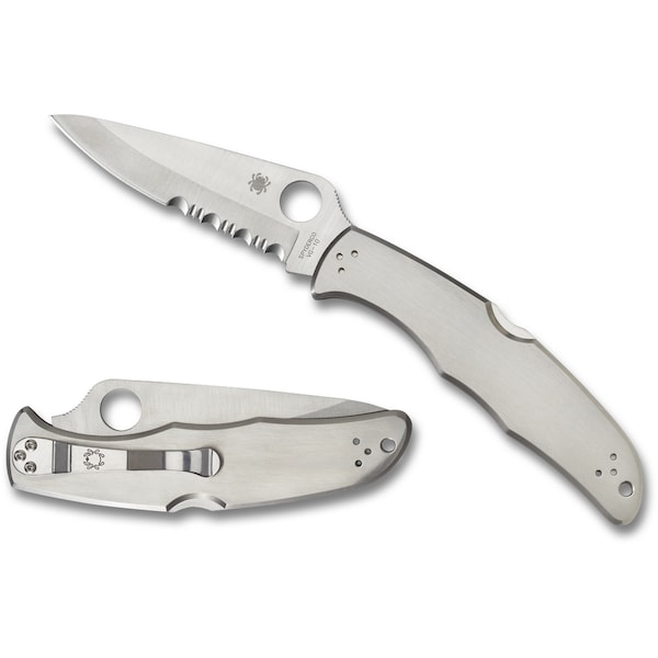 Spyderco 2024 Spyderco Endura 4 Stainless Combo - SPY-C10PS