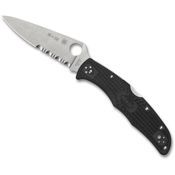 Spyderco 2023 Spyderco Reveal 8 Endura 4 Wildland Firefighter Foundation, Lightweight Blk, Flat Ground Combo - SPY-C10FPSBKRD