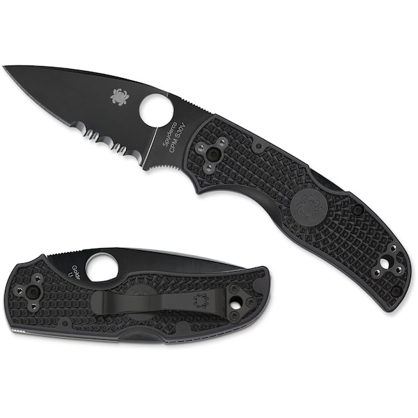 Spyderco 2024 Spyderco Native 5 Lightweight Black Black Blade Combo - SPY-C41PSBBK5