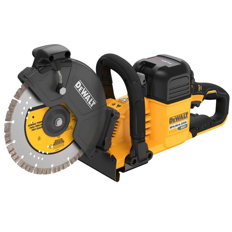 Sierras ingleteadoras para cortar Dewalt FLEXVOLT 60V MAX inalámbrica de 9 pulgadas y (2) baterías FLEXVOLT 9.0 Ah - DCS692X2