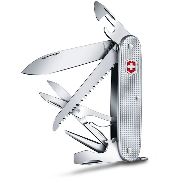 Swiss Army Brands 2024 Victorinox Farmer X Silver Alox, Ribbed 93Mm - VIC-0.8271.26