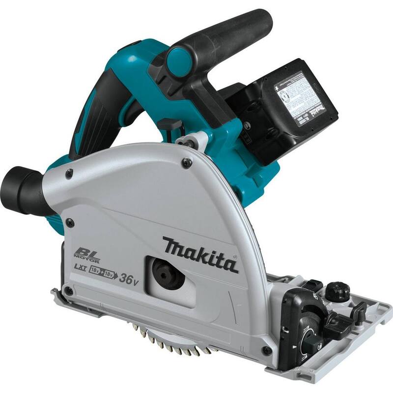 Sierra circular Makita 36V (18V X2) LXT inalámbrica sin escobillas de 6-1/2" con kit de riel guía de 55" y bolsa para riel guía - XPS01PTJ194E051