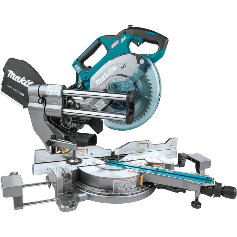 Sierra de inglete compuesta deslizante de bisel dual inalámbrica sin escobillas Makita 40V max XGT de 8-1/2 pulgadas, kit capaz de AWS (4.0Ah) - GSL02M1