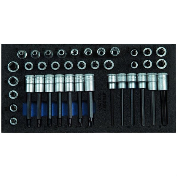 Gedore Screwdriver Bit Socket Set, 3/8", Number of Pieces: 39 - 1500 CT1-ITX 30