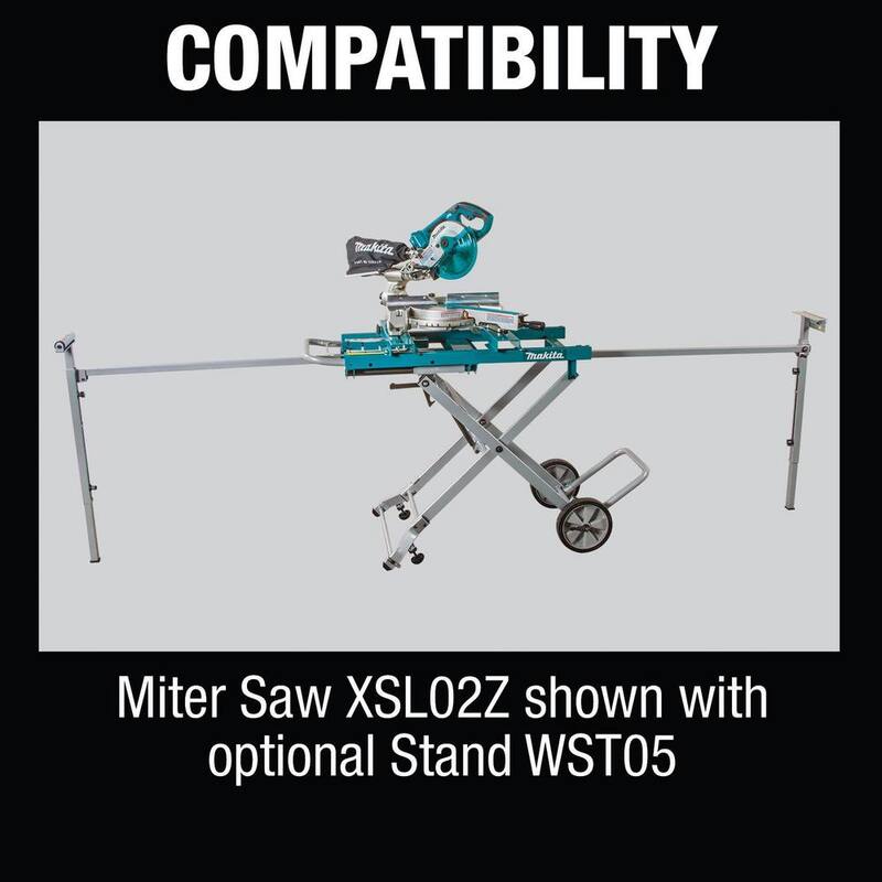 Sierra ingleteadora compuesta deslizante sin escobillas de ion de litio LXT de 18V X2 de Makita de 1/2 pulgada (herramienta solamente) - XSL02Z.