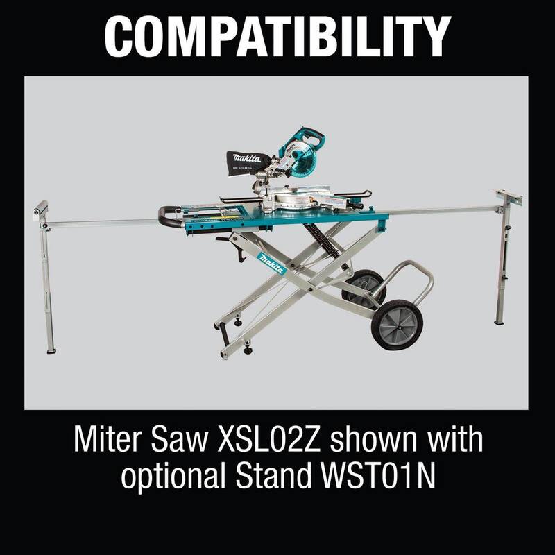 Sierra ingleteadora compuesta deslizante sin escobillas de ion de litio LXT de 18V X2 de Makita de 1/2 pulgada (herramienta solamente) - XSL02Z.