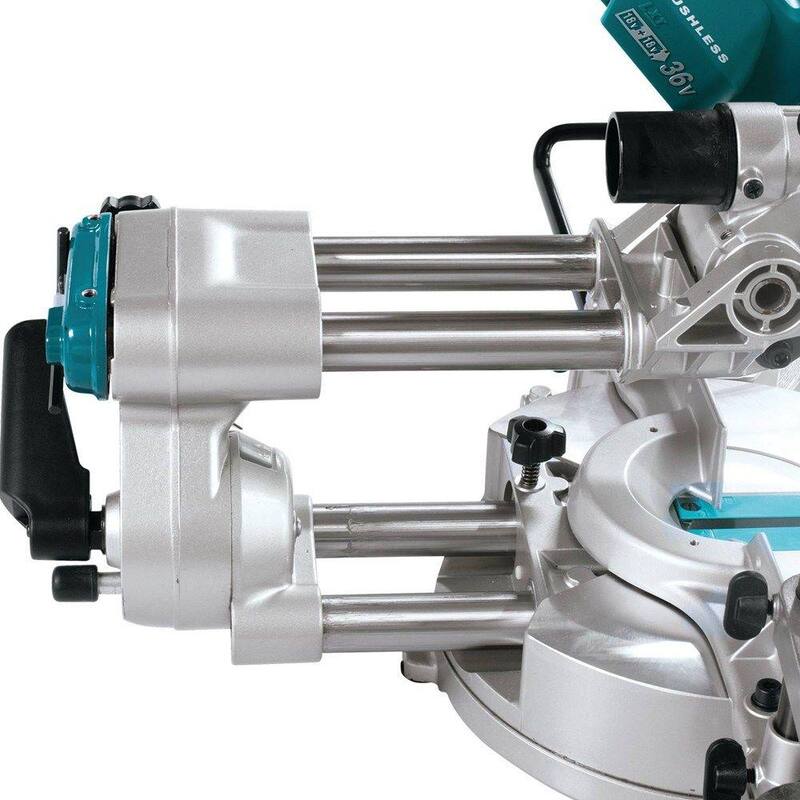 Sierra ingleteadora compuesta deslizante sin escobillas de ion de litio LXT de 18V X2 de Makita de 1/2 pulgada (herramienta solamente) - XSL02Z.