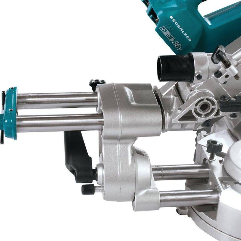 Sierra ingleteadora compuesta deslizante sin escobillas de ion de litio LXT de 18V X2 de Makita de 1/2 pulgada (herramienta solamente) - XSL02Z.