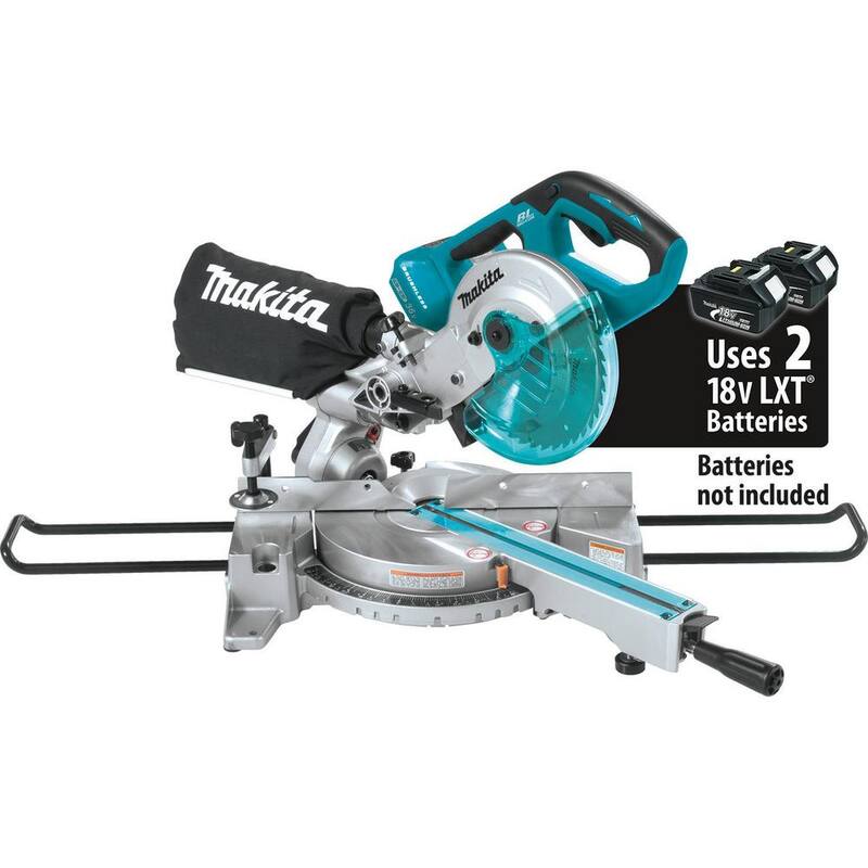 Sierra ingleteadora compuesta deslizante sin escobillas de ion de litio LXT de 18V X2 de Makita de 1/2 pulgada (herramienta solamente) - XSL02Z.