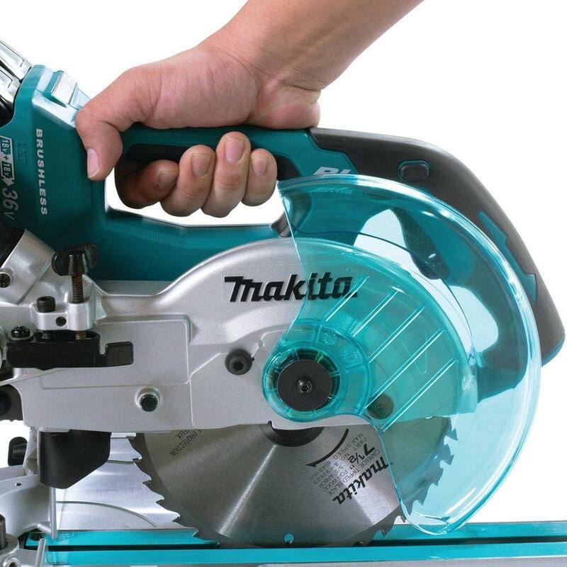Sierra ingleteadora compuesta deslizante sin escobillas de ion de litio LXT de 18V X2 de Makita de 1/2 pulgada (herramienta solamente) - XSL02Z.