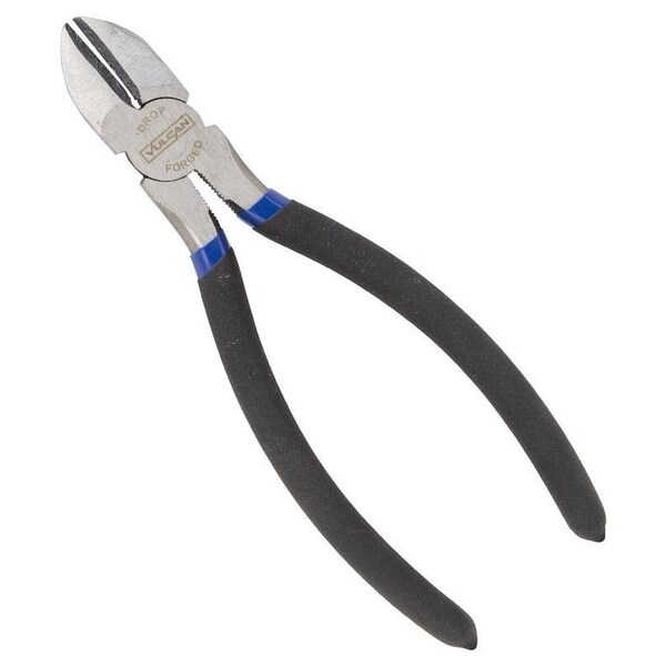 Vulcan Diagonal Cutting Plier, 7 in OAL, 1.2 mm Cutting Capacity, 1 in Jaw Opening, Black/Blue Handle - JL-NP015