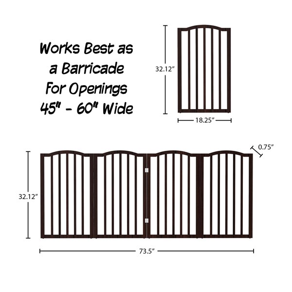 Pet Adobe Pet Adobe Freestanding Scallop Top Pet Gate (Brown) - 983063GWE