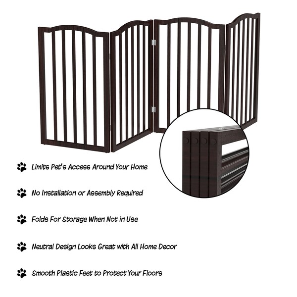 Pet Adobe Pet Adobe Freestanding Scallop Top Pet Gate (Brown) - 983063GWE